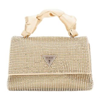 Guess Mini handtas Lua Strass - Dames - Tassen - Geel - Maat: ONE Size Satijn