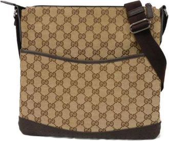 Gucci Pre-owned Cross Body Bags, female, Beige, Size: ONE SIZE Pre-owned Canvas gucci-bags