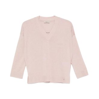 Herno V-neck Knitwear, female, Pink, Size: M V-neck sweater