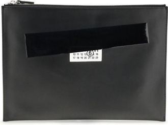 Maison Margiela Black Calf Leather Bos Taurus Clutch Womens Bag