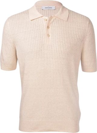 Gran Sasso Tops, Heren, Beige, L, Ecru Polo Shirt Stijlvol Model