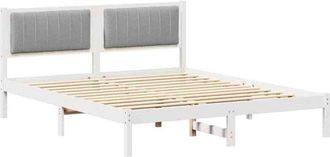 vidaXL Estructura De Cama Con Cabecera Tapizada Gris Claro Vidaxl