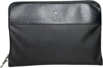 Celine Pre-owned Clutches, female, Black, Size: ONE SIZE Pre-owned Leather Clutch