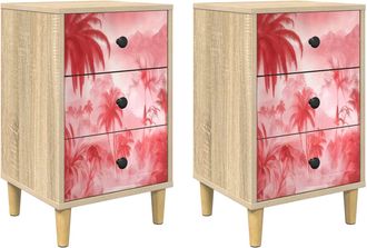 vidaXL Mesa De Noche Aachen 2 Uds. Roble Sonoma 36 X 33 X 60 Cm Vidaxl