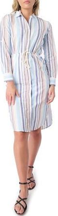 Gibsonlook Stripe Long Sleeve Midi Shirtdress in Multi Str at Nordstrom Rack, Size Xx-Small