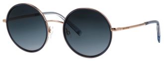 Marc O'Polo Sonnenbrille MARC OPOLO Modell 508001, Damen, gold, blau, leicht gl&auml;nzend, metallic, Sonnenbrillen Sonnenbrille, Form Rund, Logoschriftzug auf B&uuml;gel, 