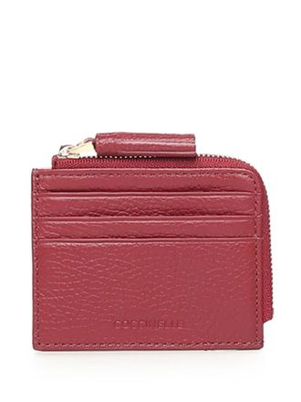 Coccinelle zip cardholder wallet - women - Calf Leather/Polyester - One Size - Red