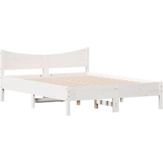 vidaXL Vidaxl - Bed Frame without Mattress White 120x190 cm Small Double Solid Wood Pine