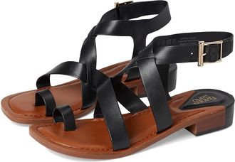 Franco Sarto Ina Strappy Sandals Womens Sandals Black Leather : 5.5 M