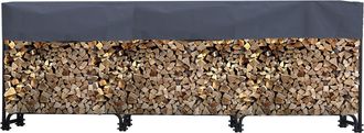 Quick-Star Quick-star - Metall Kaminholzregal 272 X 25 X 95 Cm Mit Schutzh&uuml;lle Garten Kaminholzunterstand 1,0 M&sup3; / 1,5 Srm Stapelhilfe