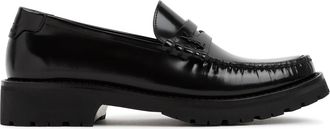 Saint Laurent Black Leather Loafers-Donna
