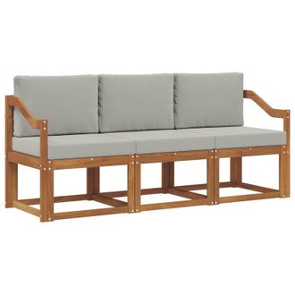 vidaXL Conjunto De Sof&aacute;s De Exterior 3 Pcs Gris Natural Y Claro Vidaxl