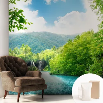 Tulup Carta Da Parati - Fotomurale In Vlies - Per Decorazione Pareti - Per La Cucina Camera Da Letto Per La Soggiorno Cascata Naturale 250x250 Cm