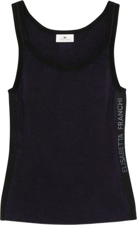 Elisabetta Franchi Viscose Polyamide Top - Dames - Tops zonder mouwen - Blauw - M - Tops