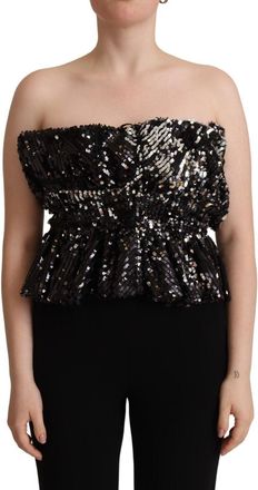 Aniye By Paillettenstrapless Peplum Top