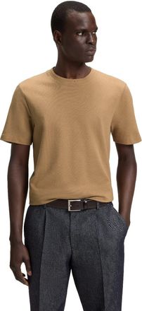HUGO BOSS Mens Tiburt 240 T-Shirt in Beige Cotton - Size Small