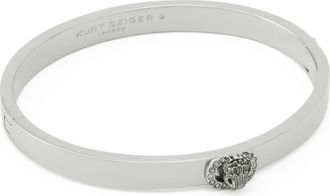 Kurt Geiger Chelsea Eagle Head Hinge Bangle in Rhodium at Nordstrom