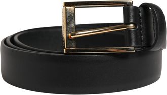 Dolce & Gabbana Men Black Classic Leather Metal Buckle Mens Belt