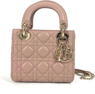 Dior Pre-owned Leather dior-bags - Dames - Vintage Handtas - Beige - ONE Size - Leer - Vintage
