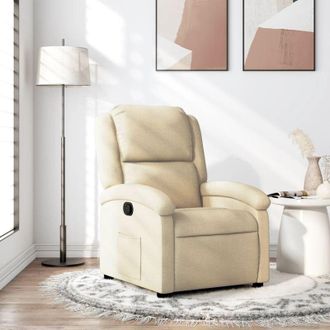 vidaXL Sill&oacute;n Reclinable De Tela Crema Vidaxl