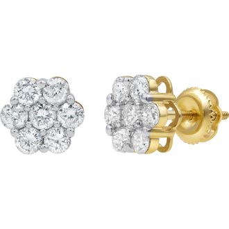 LuvMyJewelry Opulent 14K Yellow Gold Diamond Cluster Earrings - 1.6ct. at Nordstrom
