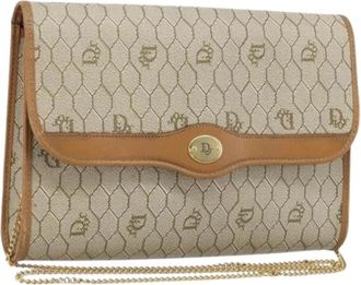 Dior Pre-owned Vintage Schoudertas - Dames - Vintage Clutch - Beige - ONE Size - Leer - Vintage