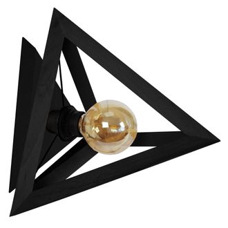 Tosel Aplique de pared madera Alt.18cm negro ;Pantalla: blanco