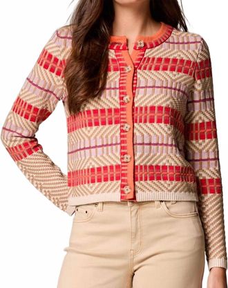 Nic+Zoe Energizer Cardigan In Red Multi