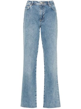 Chiara Ferragni logo-embroidered straight jeans - women - Cotton/Cotton/Elastane - 26 - Blue