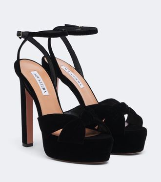 Aquazzura Salones con plataforma Cupid de terciopelo
