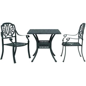 vidaXL Mesa Y Sillas De Bistr&oacute; 3 Piezas Aluminio Fundido Verde Vidaxl