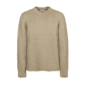 Acne Studios Round-neck Knitwear, male, Beige, Size: M Crewneck Sweater
