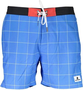 Karl Lagerfeld Check Boardshorts - Heren - Strandmode - Blauw - S - Polyester - Badmode