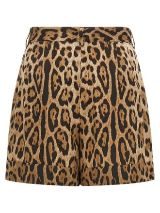 Dolce & Gabbana Leopard-Print Cotton Bermuda Shorts - Brown