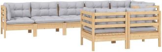 vidaXL Juego De Muebles De Jard&iacute;n 8 Pzas Y Cojines Madera Maciza Pino Vidaxl