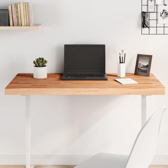 Berkfield Home Table Top 100x50x4 cm Rectangular Solid Wood Beech in Brown | Size: 100 x 50 x 4 cm