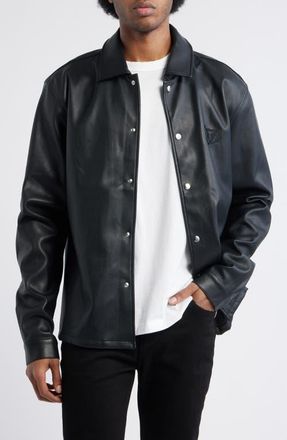 Rta Parlan Faux Leather Shacket in Black Pixelated at Nordstrom, Size Xxx-Large