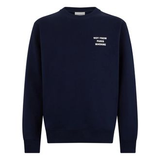 Dr&ocirc;le de Monsieur Sweatshirts, male, Blue, Size: XL Cotton Sweatshirt with Print