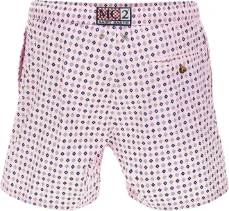 MC2 Saint Barth Mens Swim Shorts Geo Tie Pink Polyester