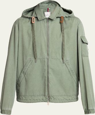 Moncler Mens Cotton Full-Zip Hooded Jacket