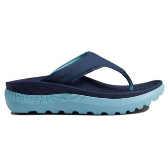 Vionic Restore Leather Womens Toe Post Sandals - Navy Porcelain Blue - Size:UK 5