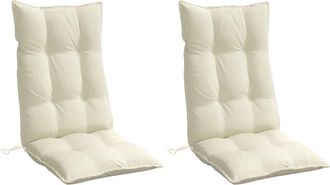 vidaXL Cojines De Silla Respaldo Alto 2 Uds Tela Oxford Color Crema Vidaxl