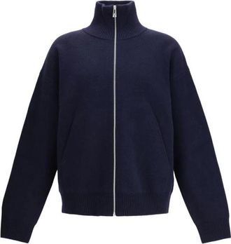 Axel Arigato Moderne Zip-Up Gebreide Trui - Heren - Vesten - Blauw - M - Wol - Truien & Vesten