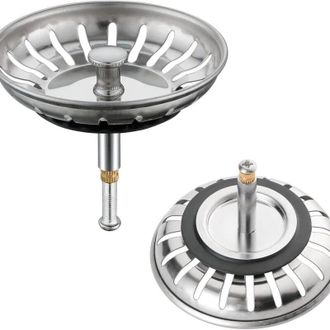 OEM Juego De 10 Tapones De Desag&uuml;e De Acero Inoxidable Para Fregadero De Cocina: Colador Universal (di&aacute;metro: 79 Mm), Tap&oacute;n De Desag&uuml;e Ranurado, Colador A