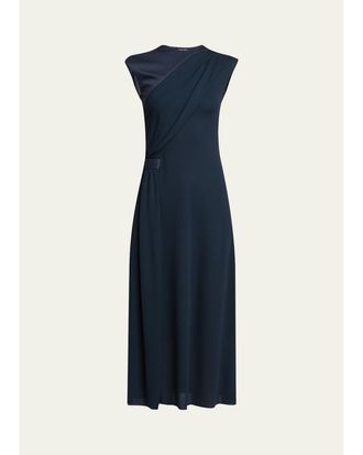 Giorgio Armani Gathered Sleeveless Midi Dress