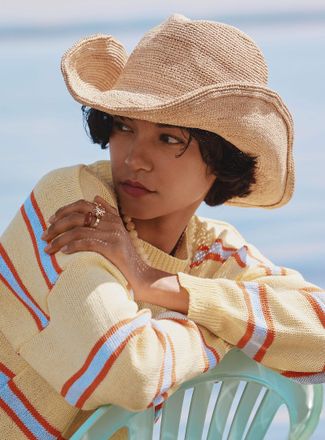 Simons Womens Minimalist raffia cowboy hat