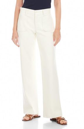 Fifteen Twenty Sophia Crop Faux Leather Wide Leg Pants in Bone at Nordstrom, Size 2