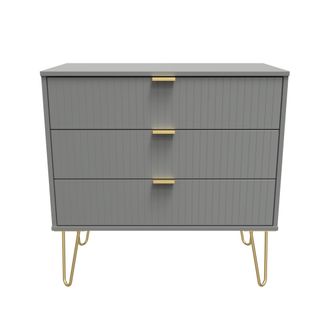 Welcome Furniture Breda Ready Assembled 3 Drawer Chest in Dusk Grey - Welcome Furniture | TJ Hughes