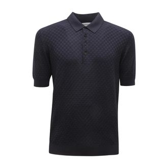 Goes Botanical Polo Scacchi - - Knitwear - Uomo - Blu - S