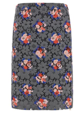 Fendi Grey Fendi Bouquet Lace Skirt